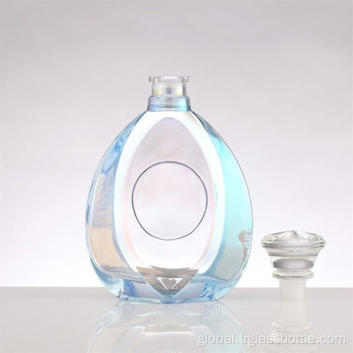 Glass Liquor Bottle Empty Brandy Blue Glass Bottle Supplier